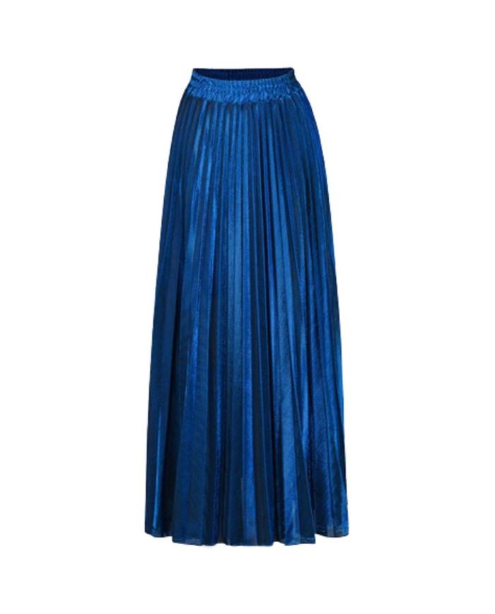 Jupe plissée bleu irisée Jupe plissée bleu irisée