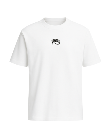 T-shirt blanc Oeil d'Horus noire brodé T-shirt blanc Oeil d'Horus noire brodé