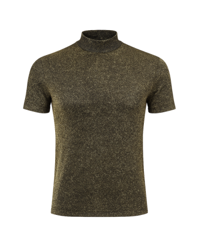 Top col montant noir en maille scintillant– Hathor | Tadoupika