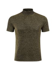 Top col montant noir en maille scintillant– Hathor | Tadoupika