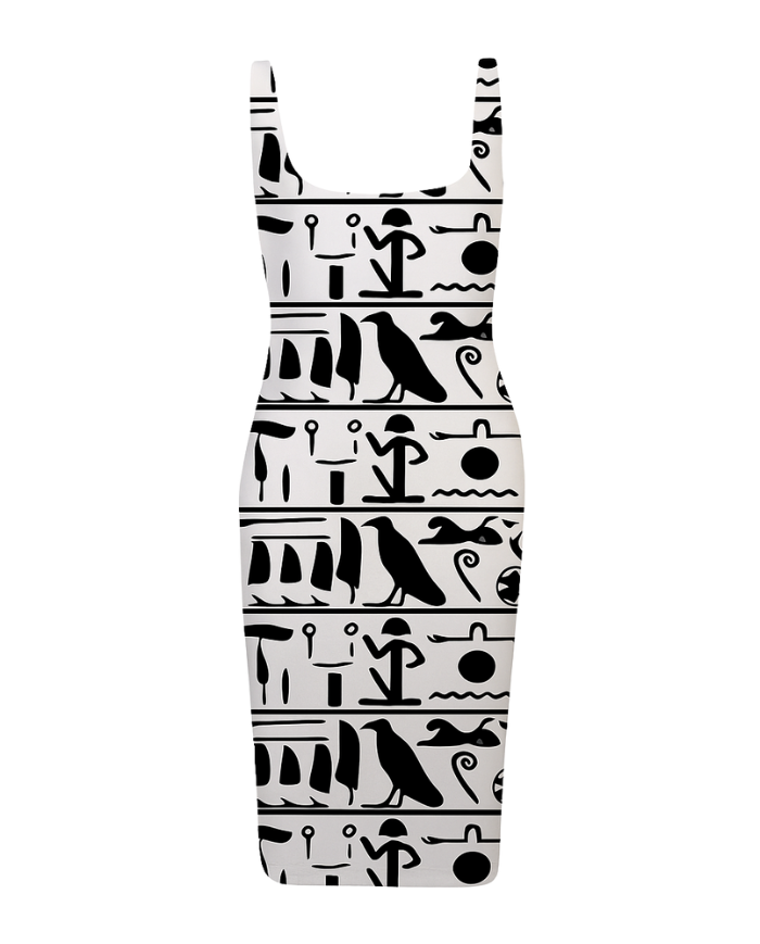 Robe Hiéroglyphes Monochrome - Tadoupika Paris
