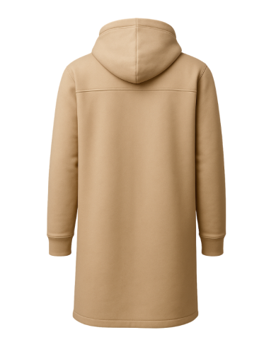 Manteau Gizeh beige sable à capuche | Manteau unisexe en tissu sweat