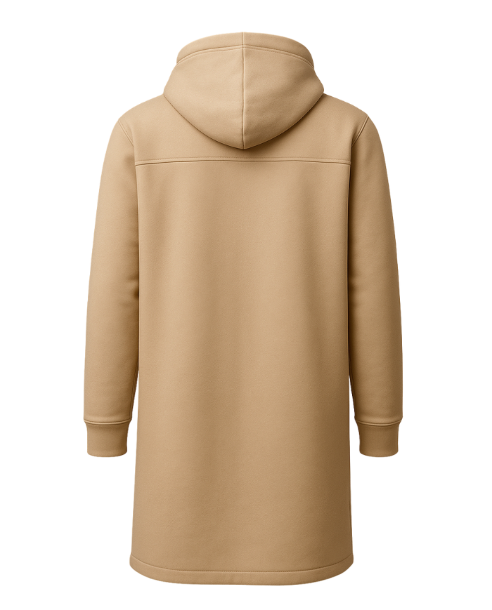 Manteau Gizeh beige sable à capuche | Manteau unisexe en tissu sweat