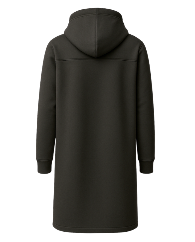 Manteau Gizeh Noir à capuche | Unisexe élégant en tissu sweat doublé
