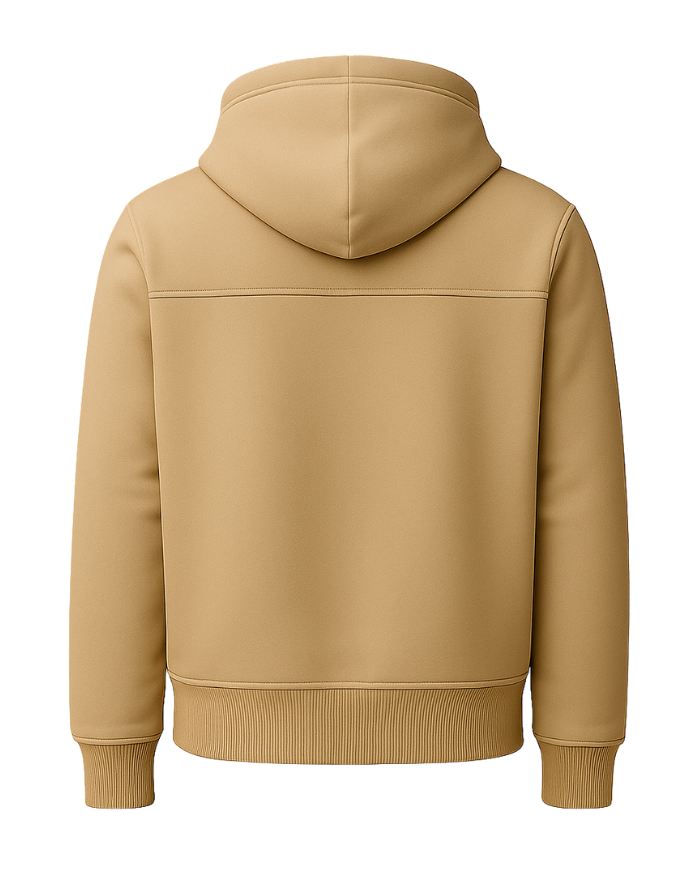 Bomber Gizeh Beige Sable à capuche | Veste unisexe en tissu sweat épais