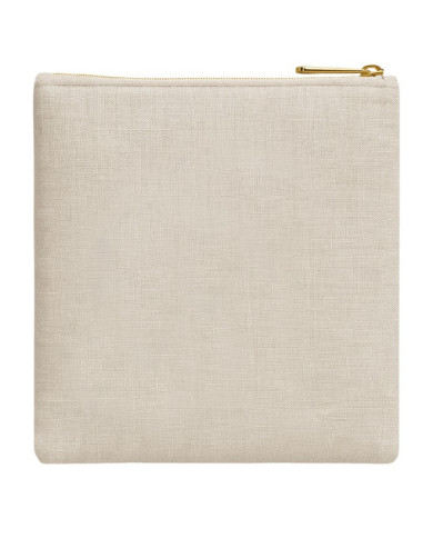 Porte-monnaie O’RÂ en lin épais – broderie dorée Ankh