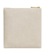 Porte-monnaie O’RÂ en lin épais – broderie dorée Ankh