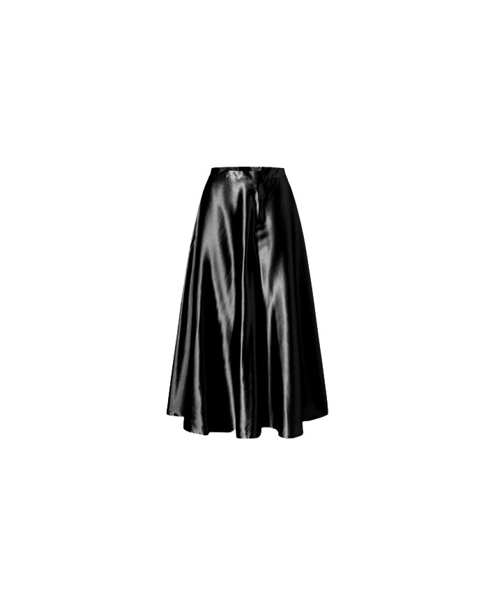 Jupe midi en satin noir Jupe midi en satin noir