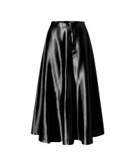 Jupe midi en satin noir Jupe midi en satin noir