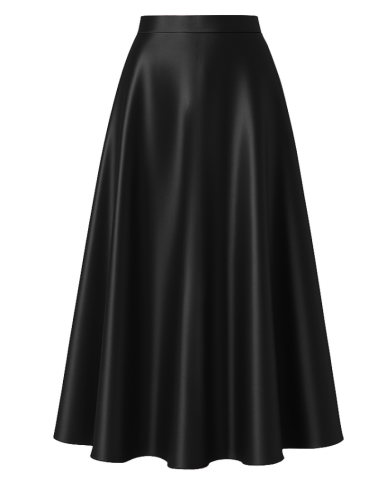 Jupe midi en satin noir