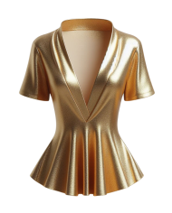 Top péplum doré collection Aton - Tadoupika
