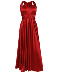 Robe modulable sur mesure – Satin rouge – Fabriquée à Paris | Tadoupika