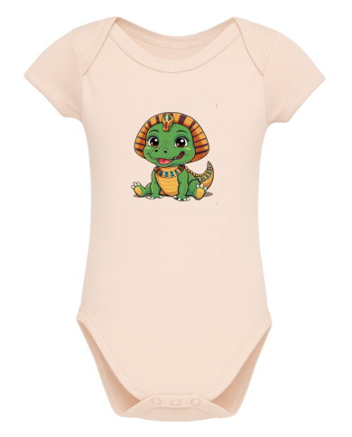 Body rose Mignon petit Sobek - fabriqué en France - Coton biologique - Tadoupika