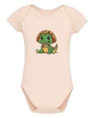 Body rose Mignon petit Sobek - fabriqué en France - Coton biologique - Tadoupika