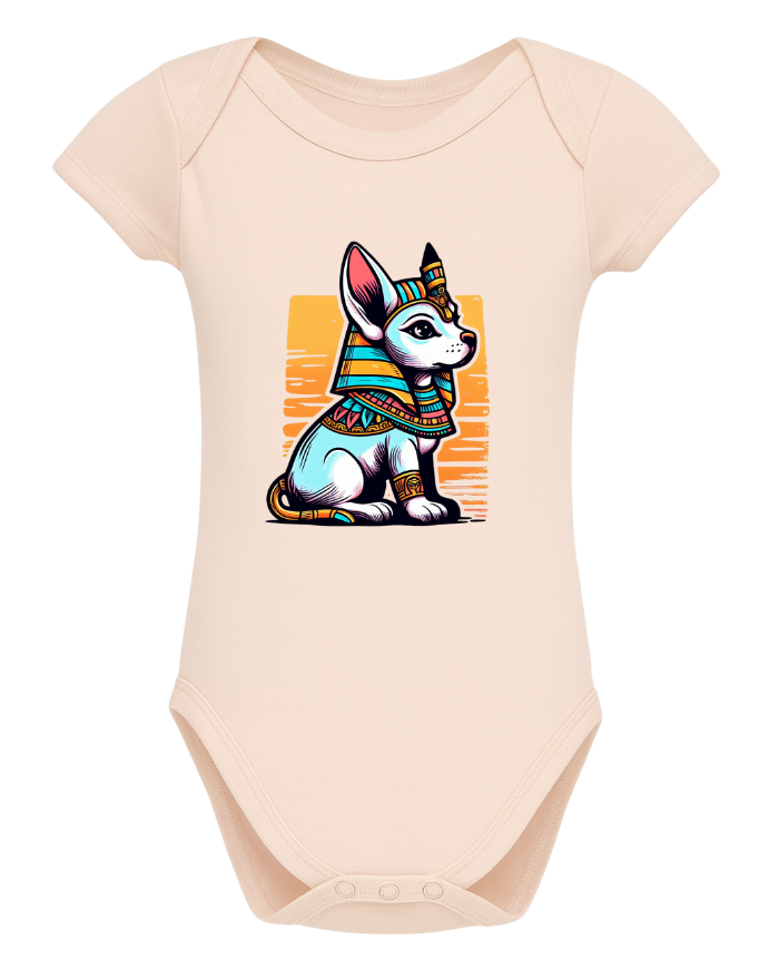 Body rose mini Anubis fabriqué en France - Coton biologique - Tadoupika