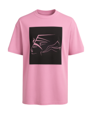 T-shirt rose logo noir