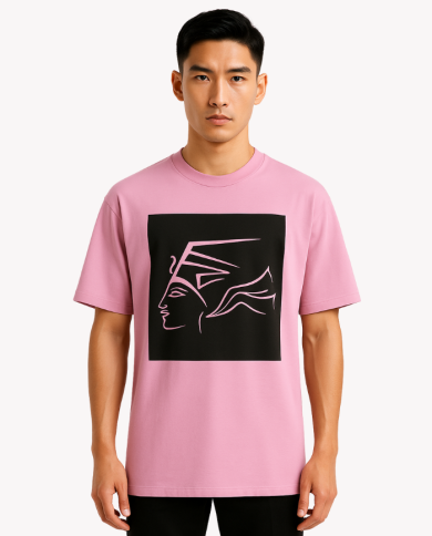T-shirt rose logo noir