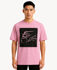 T-shirt rose logo noir