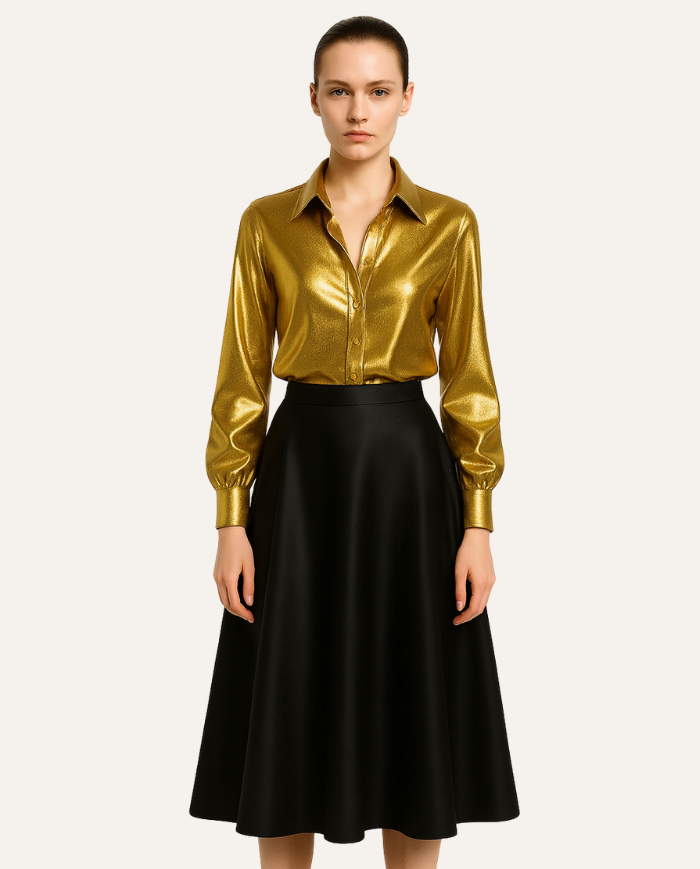 Chemisier doré Isis