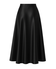 Jupe midi en satin noir