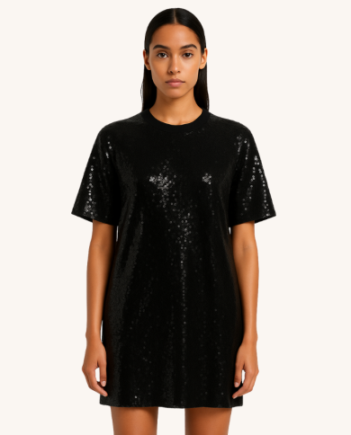 T-shirt oversize à sequins – Unisexe t-shirt ou en robe | Tadoupika