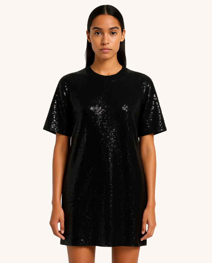 T-shirt oversize à sequins – Unisexe t-shirt ou en robe | Tadoupika