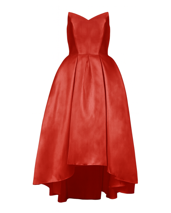 Robe rouge asymétrique rouge