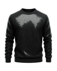 Pull homme noir à sequins, élégant et sur-mesure - Tadoupika