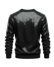 Pull homme noir à sequins, élégant et sur-mesure - Tadoupika