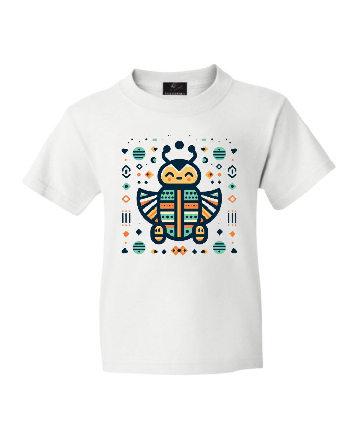 T-shirt blanc Petit Scarabée 100% coton - Fabriqué en France - Tadoupika