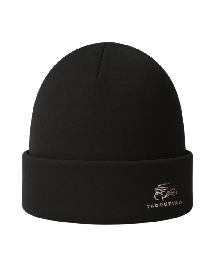 Bonnet sweat noir  en coton biologique - Conçu à Paris -  Tadoupika