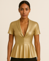 Top péplum doré collection Aton - Tadoupika