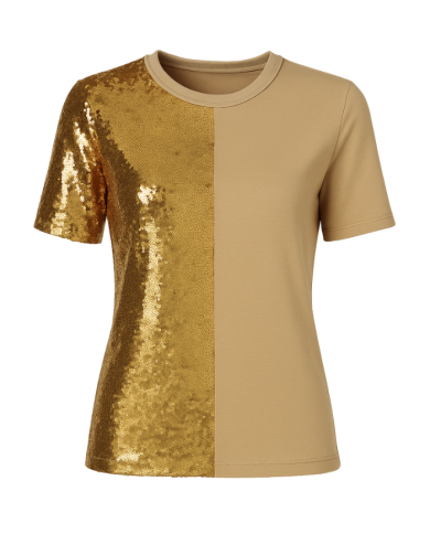 T-shirt Gizeh en coton & sequins dorés – Fabrication Paris | Tadoupika