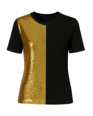 Top noir à sequins dorés – Fabrication Paris | Tadoupika