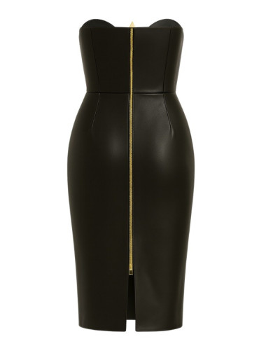 Robe bustier Sekhmet noire – Triangle doré | Tadoupika