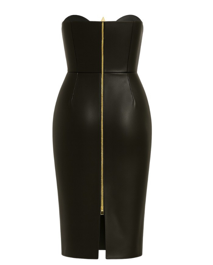 Robe bustier Sekhmet noire – Triangle doré | Tadoupika