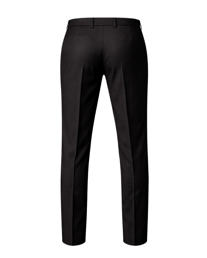 Pantalon de costume homme coupe droite  bouton asymétrique – Tissu effet laine OEKO-TEX®