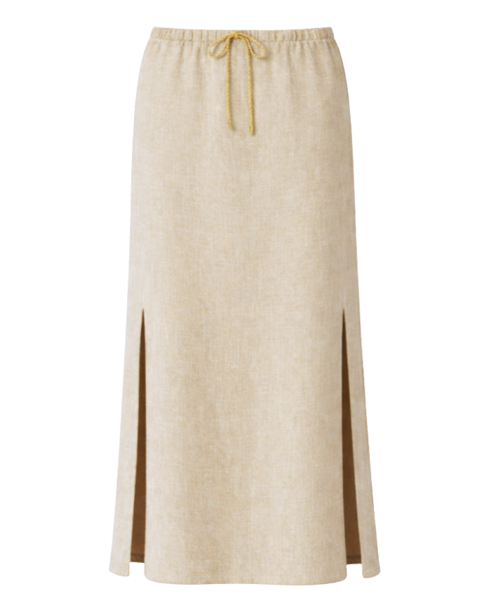 Jupe longue fendue en lin - Made in France