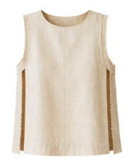 Top sans manches en lin col rond - Fabriqué à Paris - Tadoupika