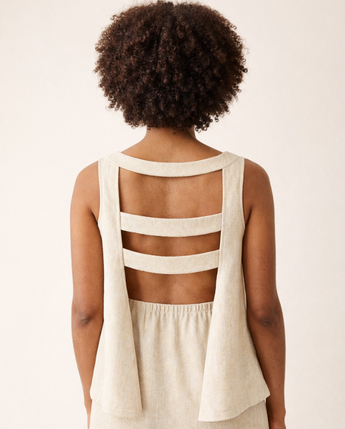 Top dos nu lin d - Fabriqué à Paris - Tadoupika