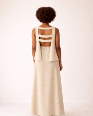 Jupe longue fendue en lin - Made in France