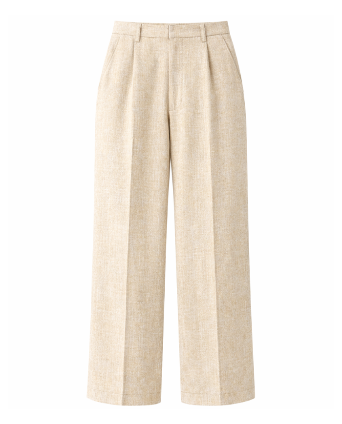 Pantalon homme en lin coupe droite large | Tadoupika