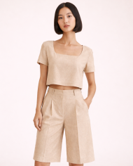 Bermuda en lin femme fabriqué à Paris – Collection Nil | Tadoupika