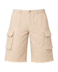 Bermuda lin beige homme large – Style cargo  | Tadoupika