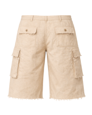 Bermuda lin beige homme large – Style cargo  | Tadoupika