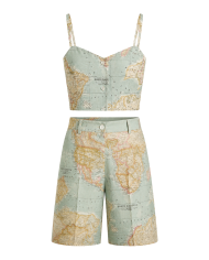 Ensemble Top & Bermuda Mappemonde Mâat - Tadoupika