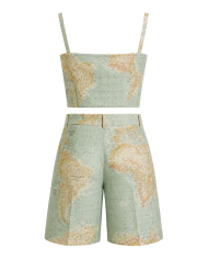 Ensemble Top & Bermuda Mappemonde Mâat - Tadoupika