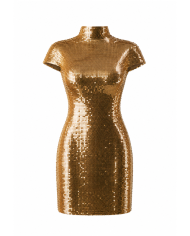Robe à Sequins Dorés Isis - Tadoupika Paris