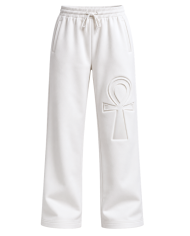 Pantalon jogging blanc unisexe - Ankh | Tadoupika