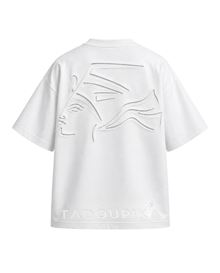 T-shirt blanc oversize unisexe – Ankh | Tadoupika